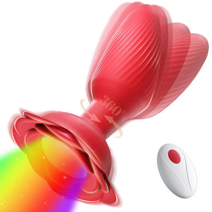 💥New on sale 2025 💞😍360° Rose Rotating Butt Plug Vibrator – Entfachen Sie Lust und Leidenschaft💖