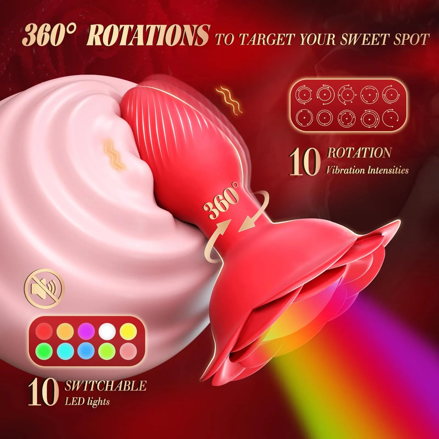 💥New on sale 2025 💞😍360° Rose Rotating Butt Plug Vibrator – Entfachen Sie Lust und Leidenschaft💖