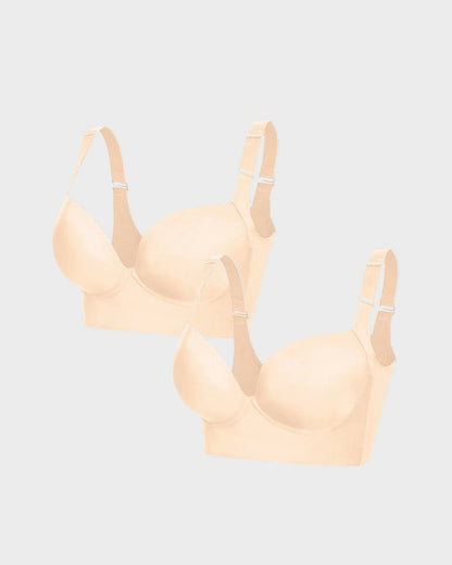 💖 Lift & Smooth Essentials – 2-Pack Push-Up Bras (Black + Beige)