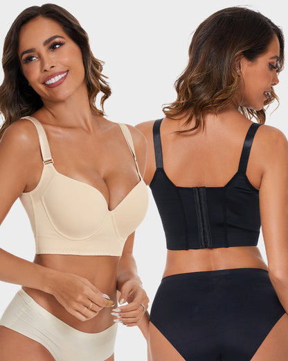💖 Lift & Smooth Essentials – 2-Pack Push-Up Bras (Black + Beige)