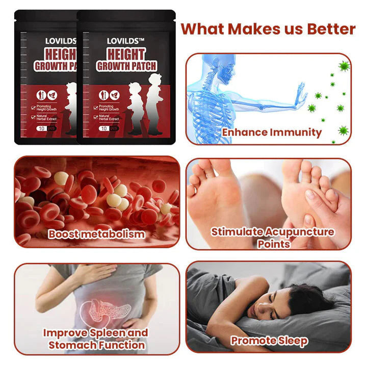 Elevate Your Height with LOVILDS™ Herbal Foot Patch🌿 - Unlock Growth Naturally