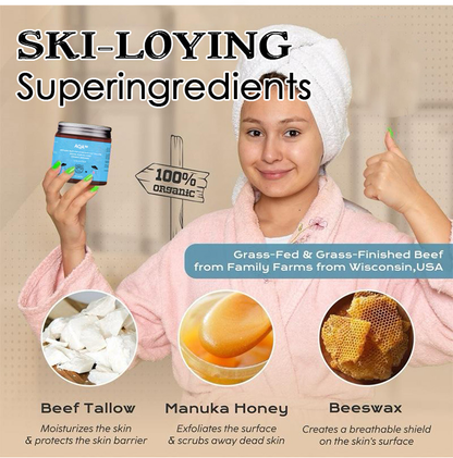 Organic Beef Tallow, Manuka Honey & Beeswax Balm 4oz Natural Face & Body Moisturizer Skin Care Frankincense, Lavender, Unscented, Hydrating