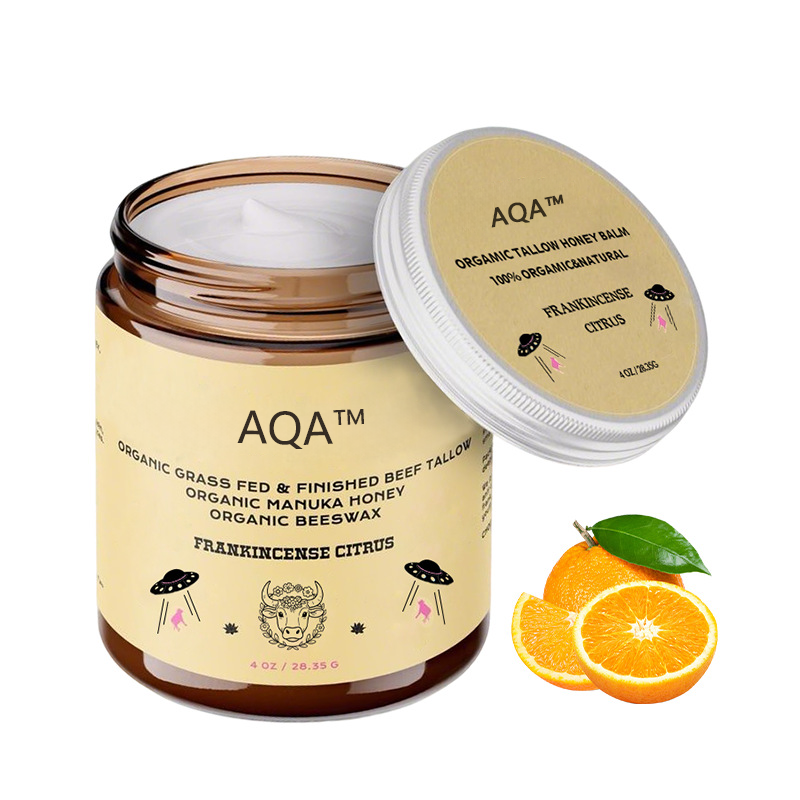 Organic Beef Tallow, Manuka Honey & Beeswax Balm 4oz Natural Face & Body Moisturizer Skin Care Frankincense, Lavender, Unscented, Hydrating