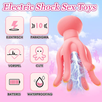 💥New on sale 2025 💞Electric Octopus Vibration Stimulator - 10 vibration and electric shock modes for multiple stimulation of nipples, clitoris and anus